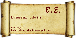 Brassai Edvin névjegykártya